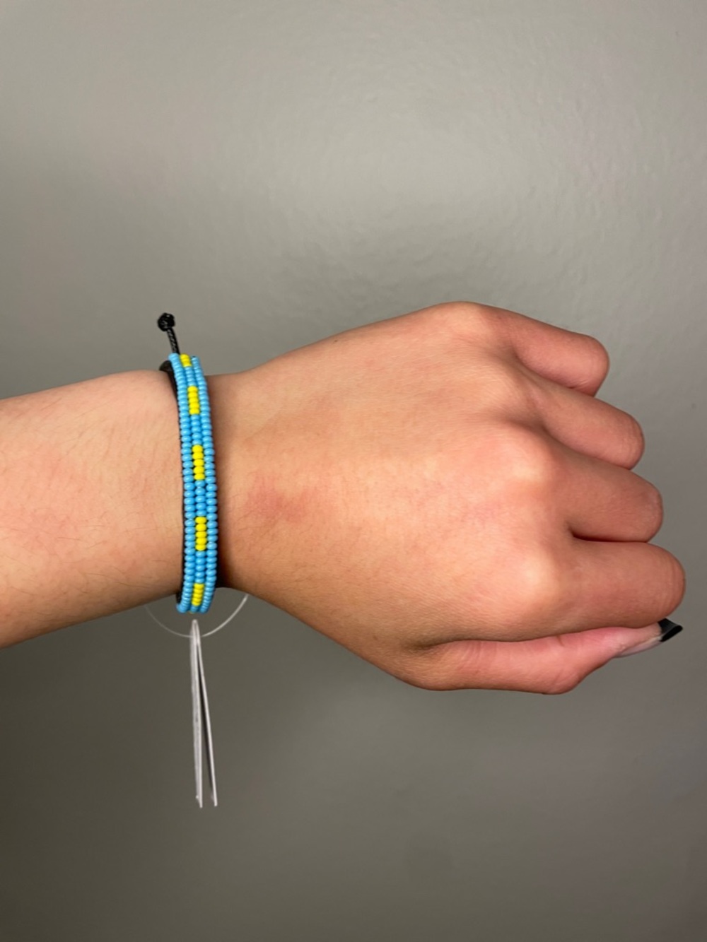 NWT Ubuntu Life Blue and Yellow Bracelet • Adjustable, Handwoven, Beaded